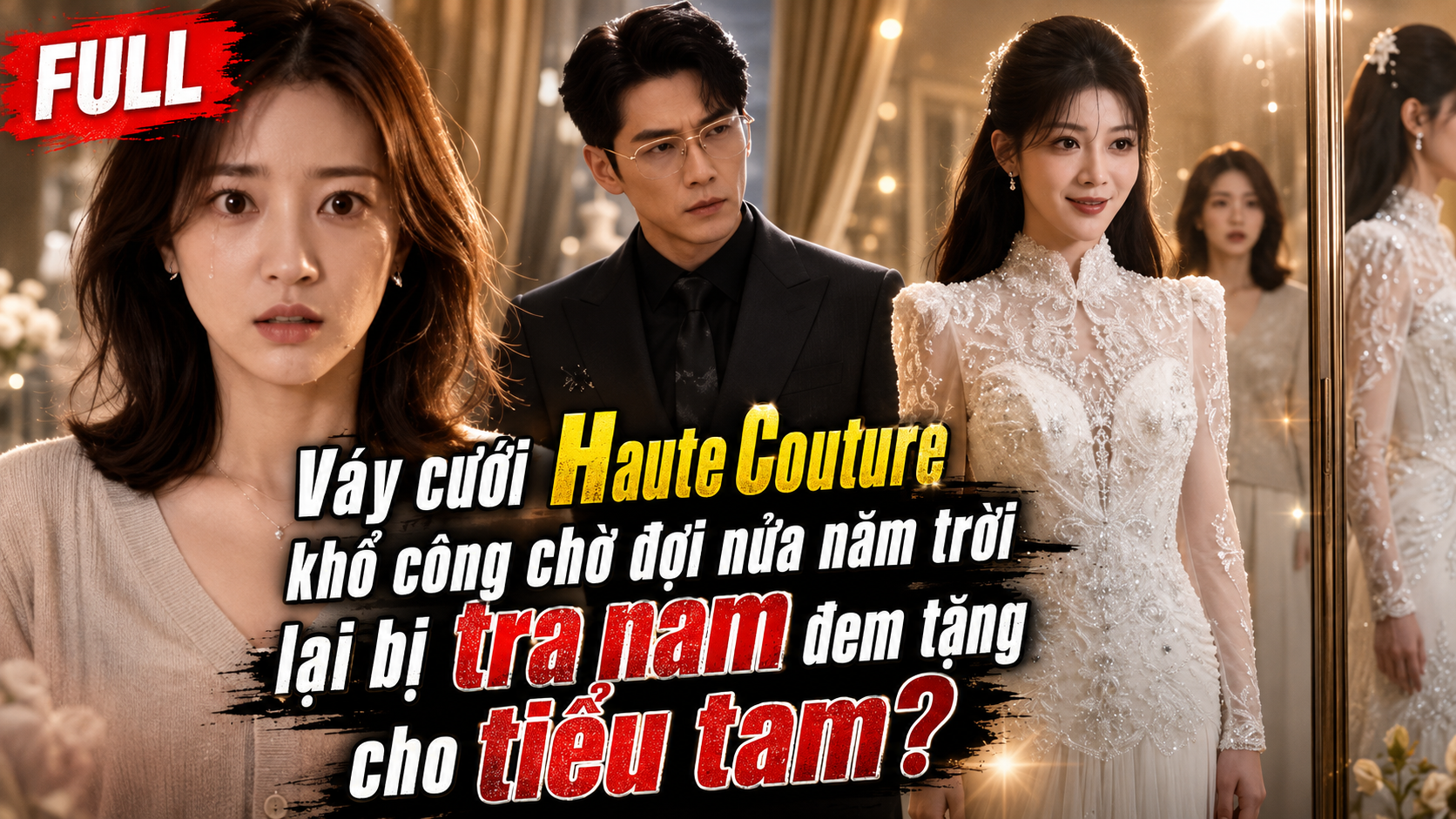 FULL Váy cưới Haute Couture khổ công chờ đợi nửa năm trời lại bị tra nam đem tặng cho tiểu tam