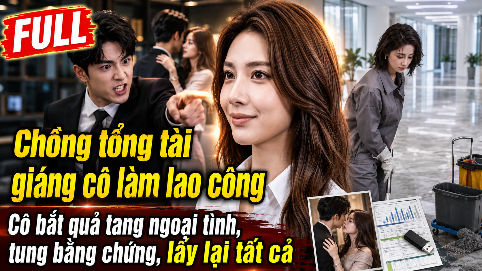 FULL | Chồng tổng tài giáng cô làm lao công. Cô bắt quả tang ngoại tình, tung bằng chứng, lấy lại tất cả